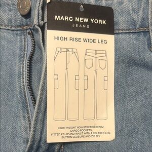 Marc New York Light Blue High Rise Wide Leg Jeans